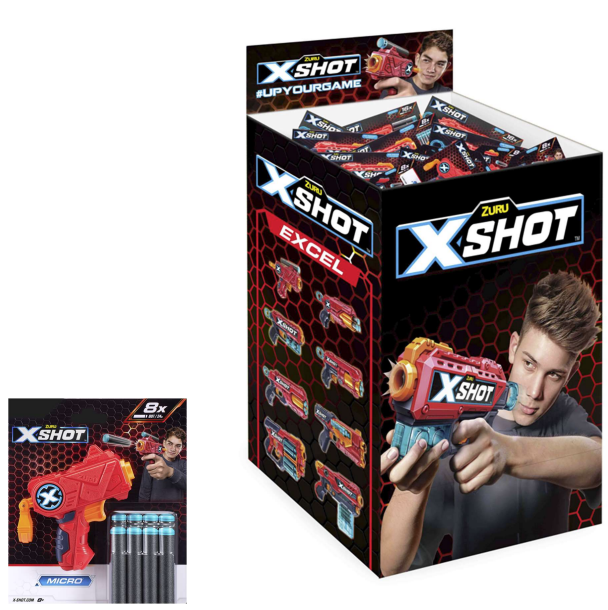 X-SHOT Micro Blaster mit 8 Darts (48er Schütte)