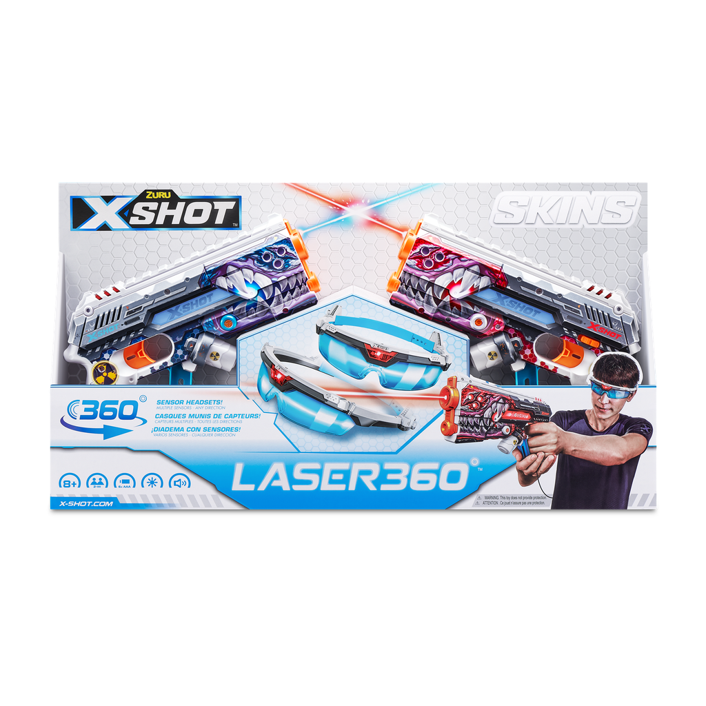 X-Shot Skins Laser 360°  (2 Laser Blasters &amp; 2 Infrared Headset) 