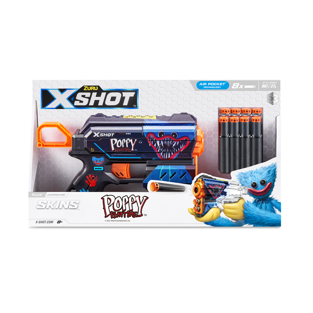 X-Shot Skins Flux Blaster - Poppy Playtime Skin (8 Darts) 