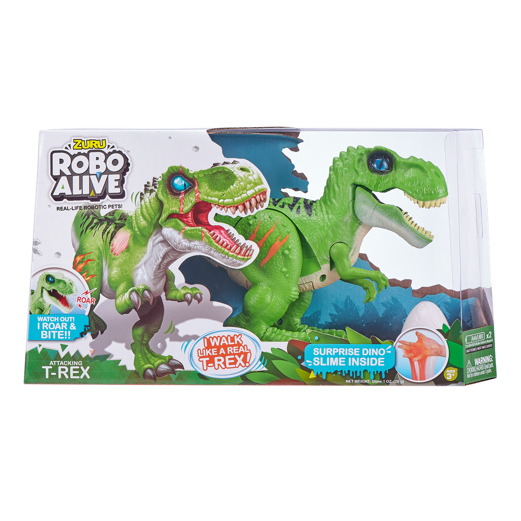 ROBO ALIVE-STD-T-REX GREEN,S2,WINDOW BOX,6PC