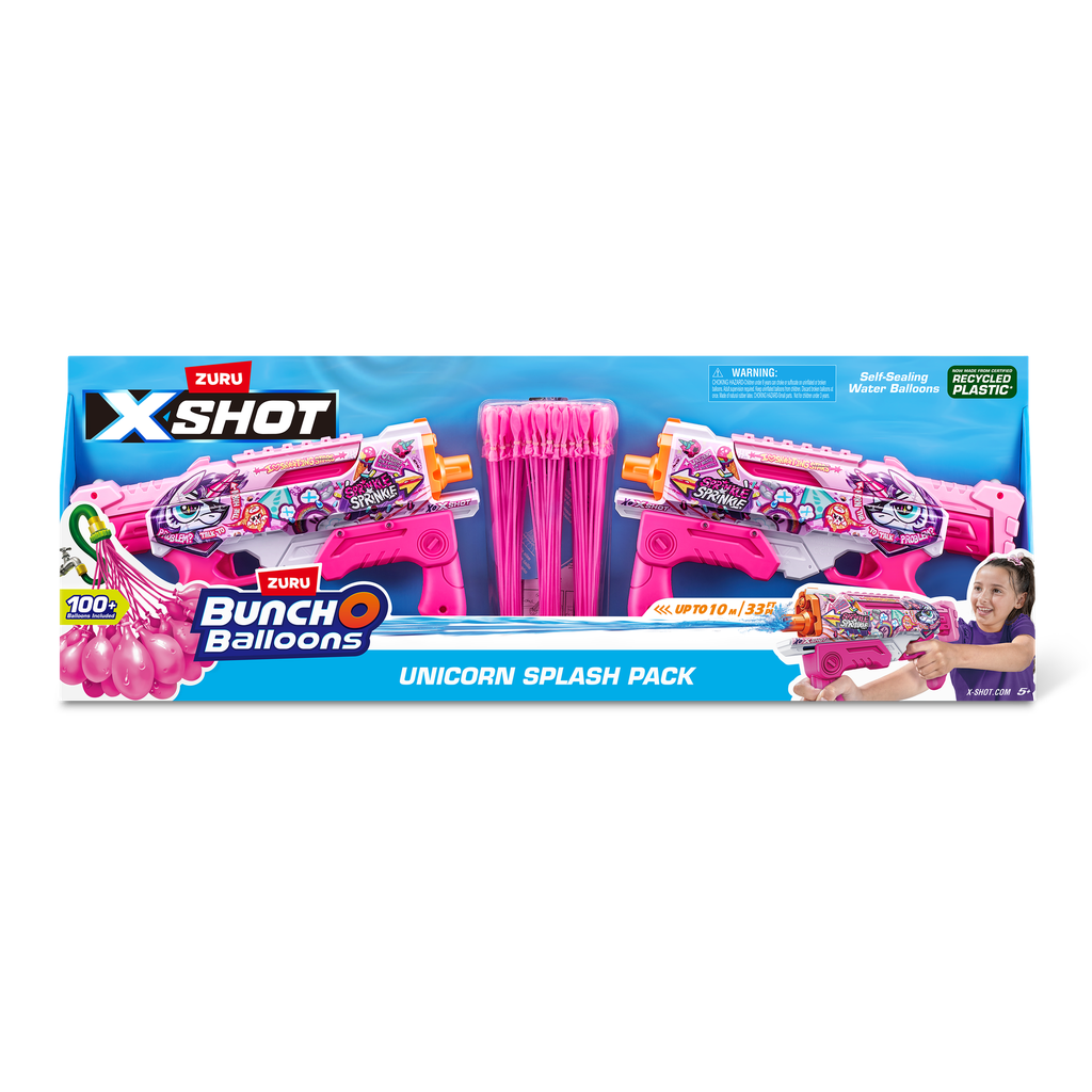 BUNCH O BALLOONS-ACCESSORIES-WATER BLASTERS  Fast Fill Skins 2 Hyperload Pink Party With 3BOB 