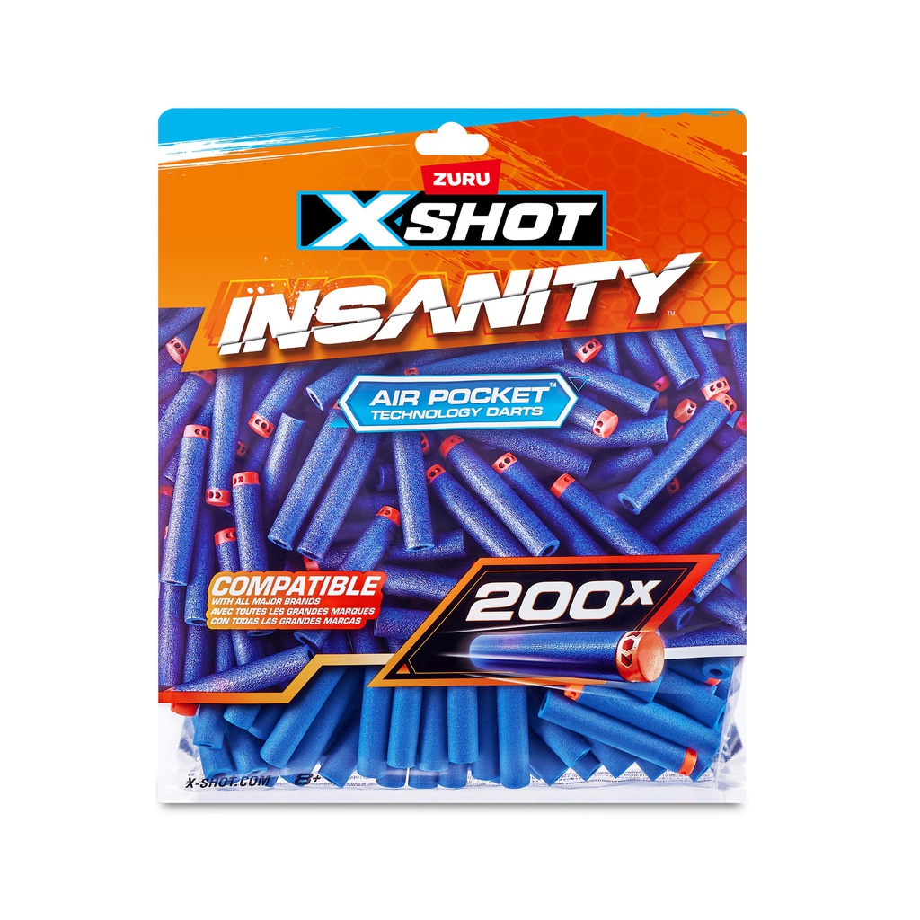 X-Shot-Insanity 200PK Refill Darts Foilbag