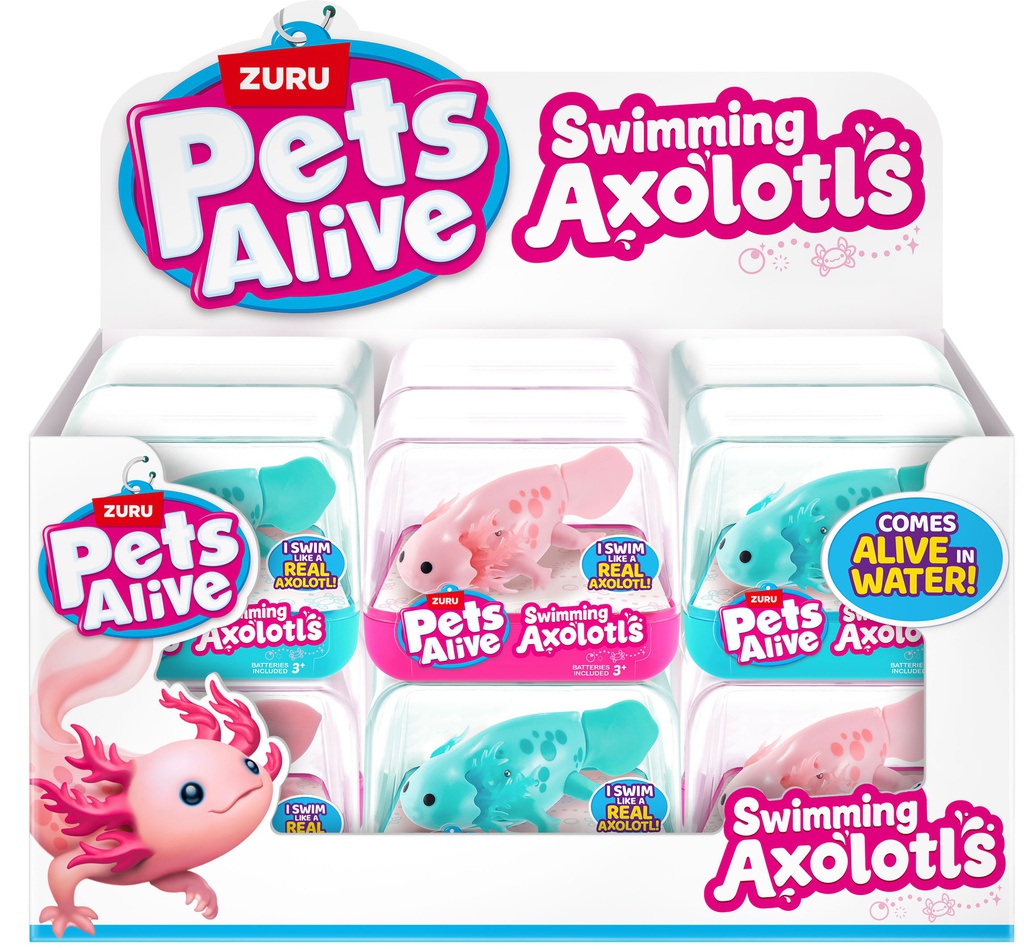 PETS ALIVE-WATER ACTIVATED-SWIMMING AXOLOTL-CUBE