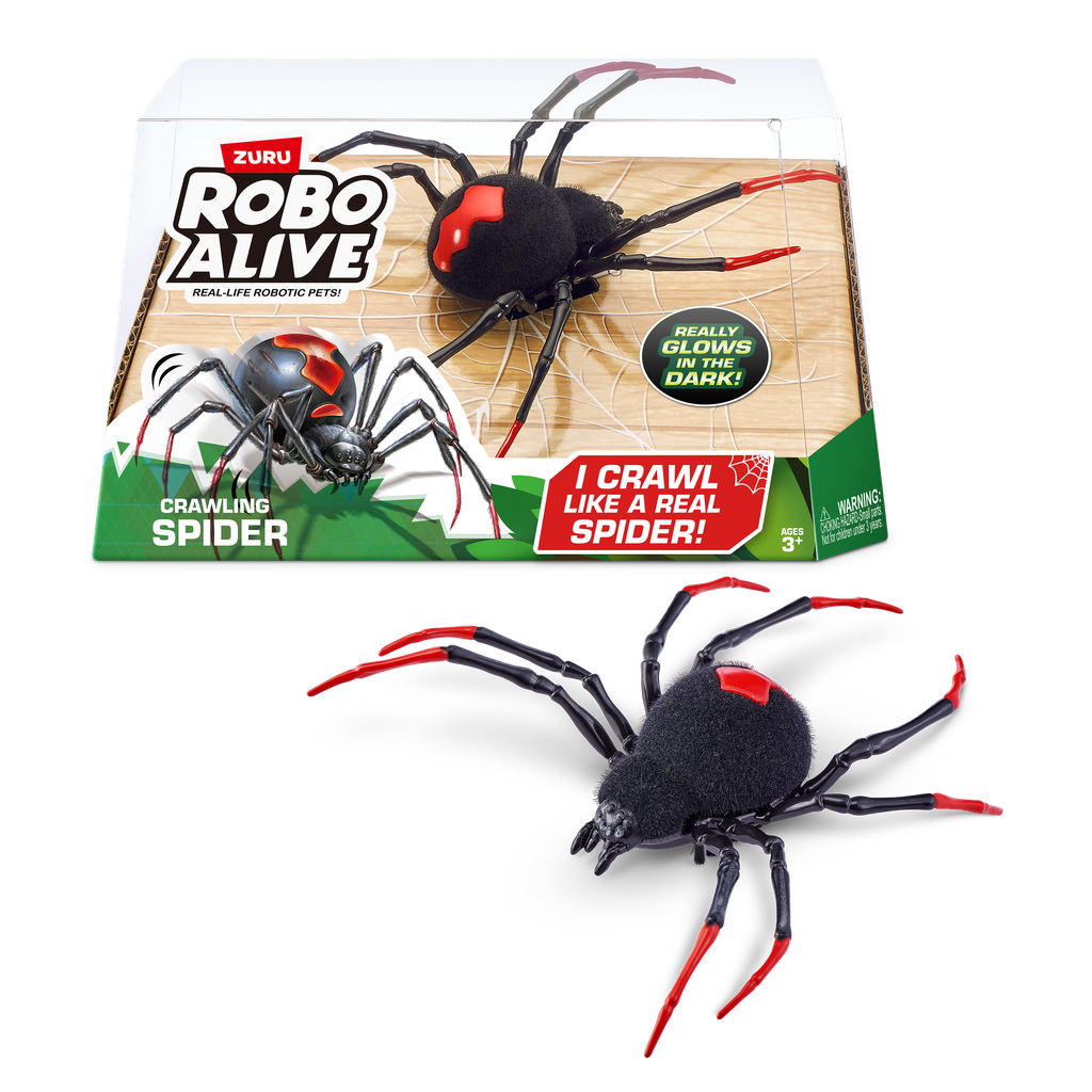 Robo Alive Crawling Spider Glow In the Dark Battery-Powered Robotic Toy 