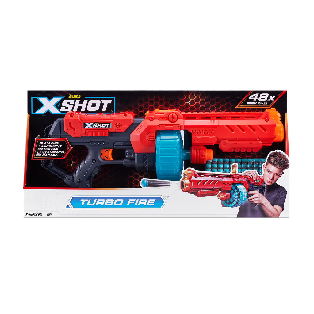 x-shot excel turbo fire foam dart blaster with slam fire