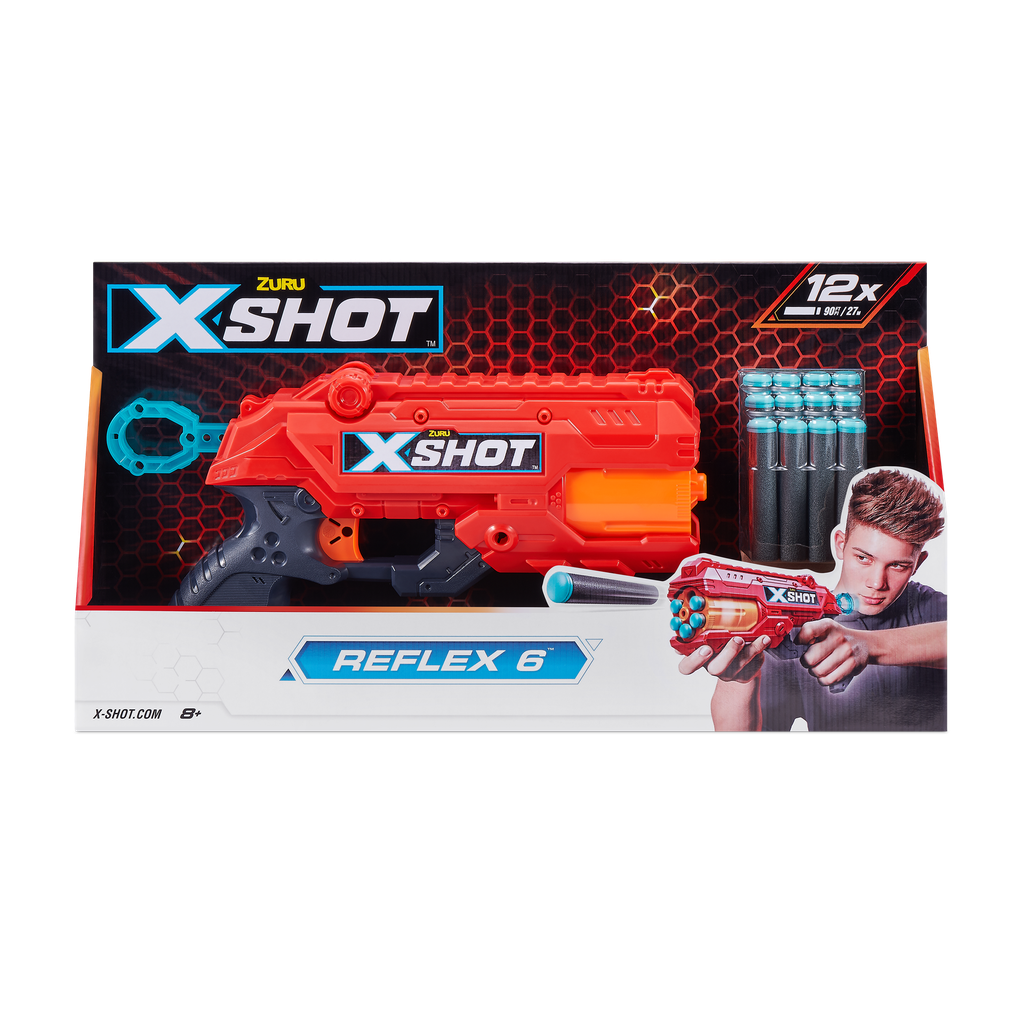 X-Shot Excel Reflex 6 Foam Dart Blaster Combo Pack (16 Darts)