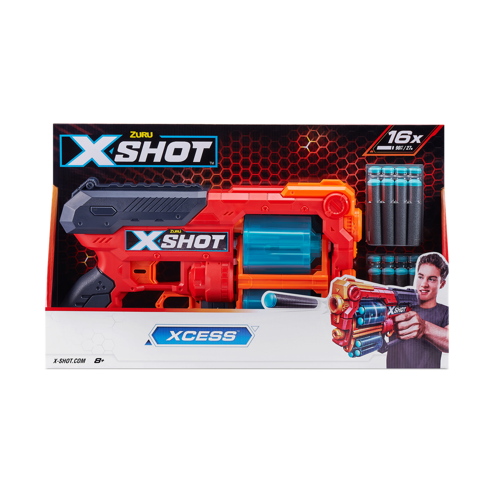 x-shot excel xcess foam dart blaster (16 darts)