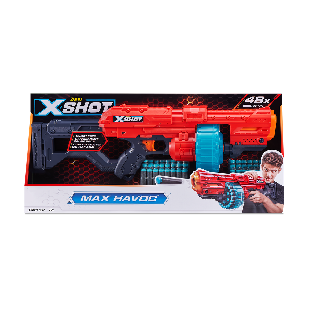 X-Shot Excel Max Havoc Foam Dart Blaster with Slam Fire