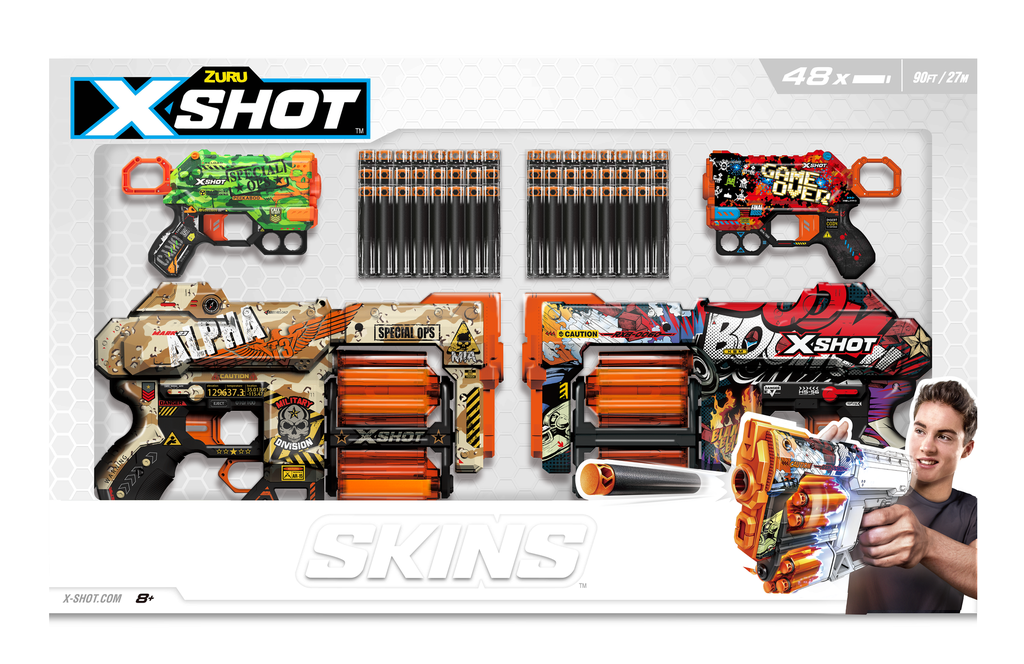 X-Shot Skins Double Dread Double Menace Dart Blaster Combo Pack (48 Darts)