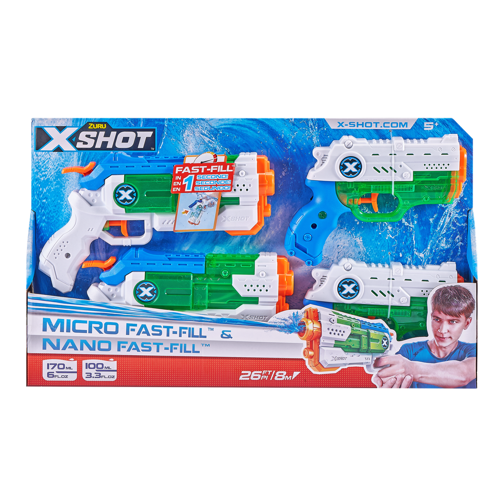 X-Shot Water Fast Fill 2 Micro and 2 Nano Pack