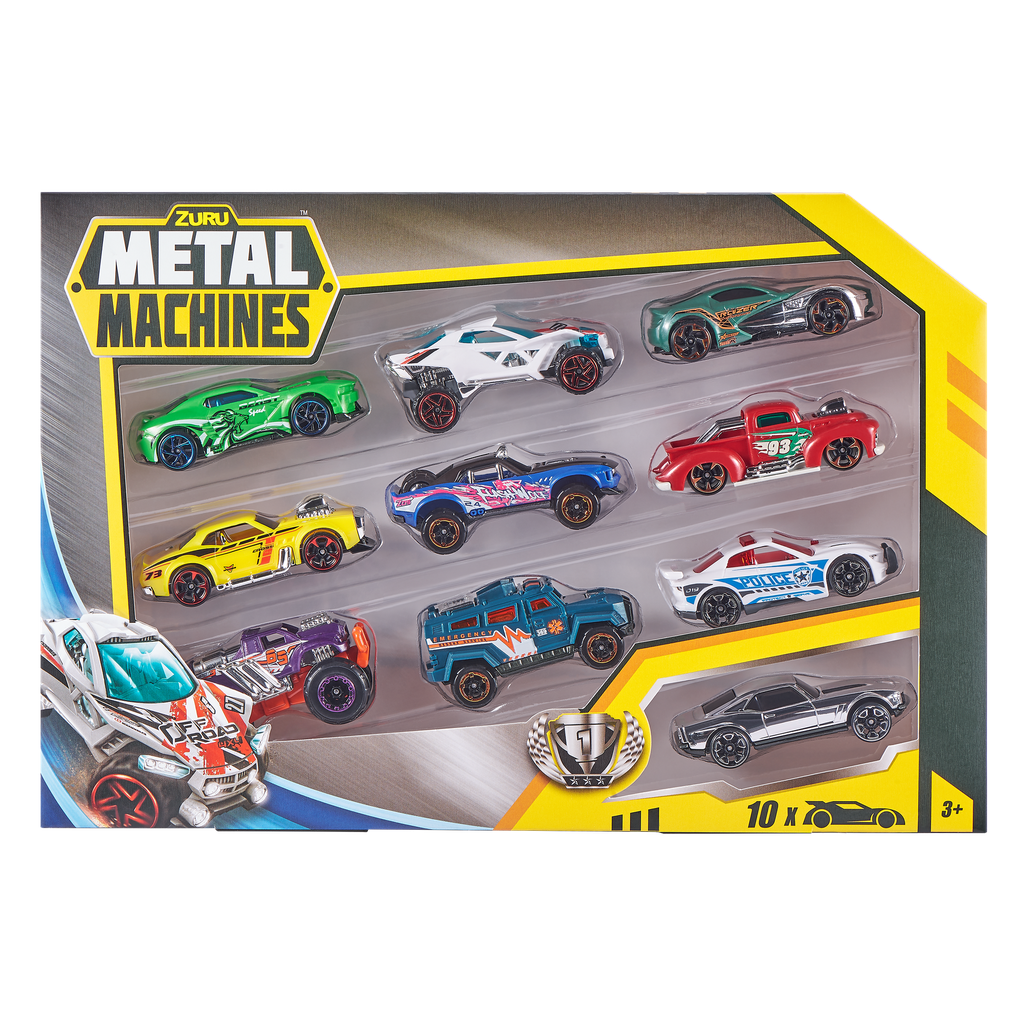 metal machines mini racing car toy 10 pack series 2 by zuru (styles may vary)