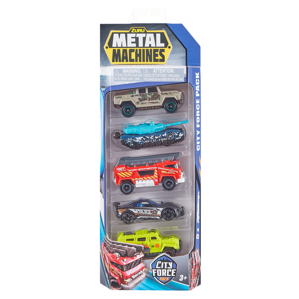 Metal Machines-S2 Multi Pack Car 5PK City Force by Zuru (Styles May Vary)