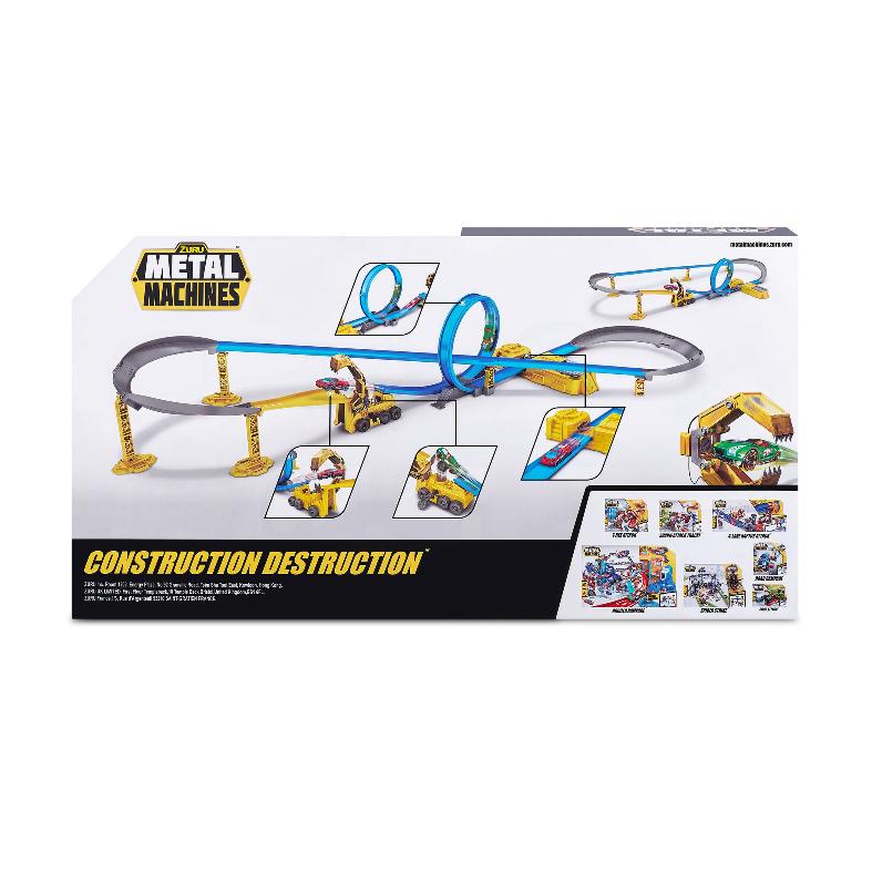 Metal Machines Construction Destruction Trackset with Mini Racing Cars 