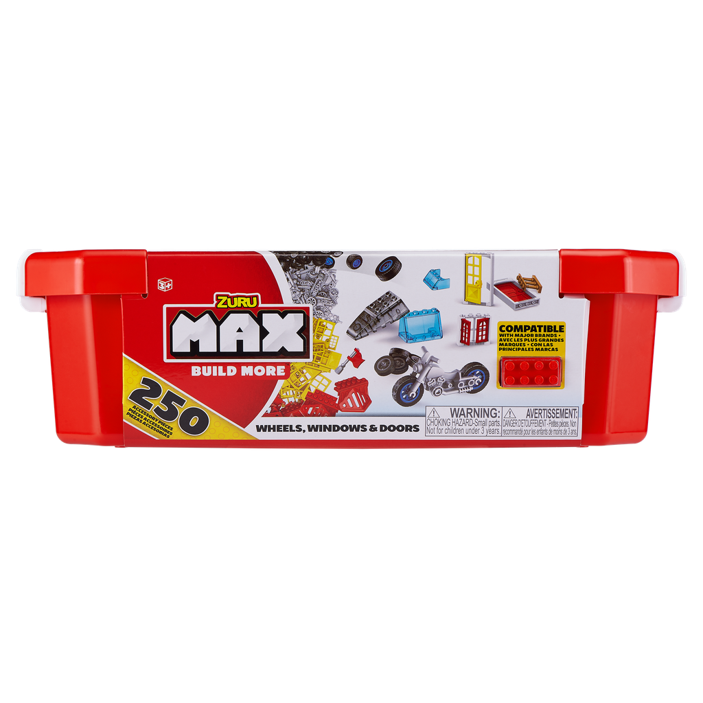 MAX Build More Building Bricks Accessories and Wheels Value Set (250 Pieces)