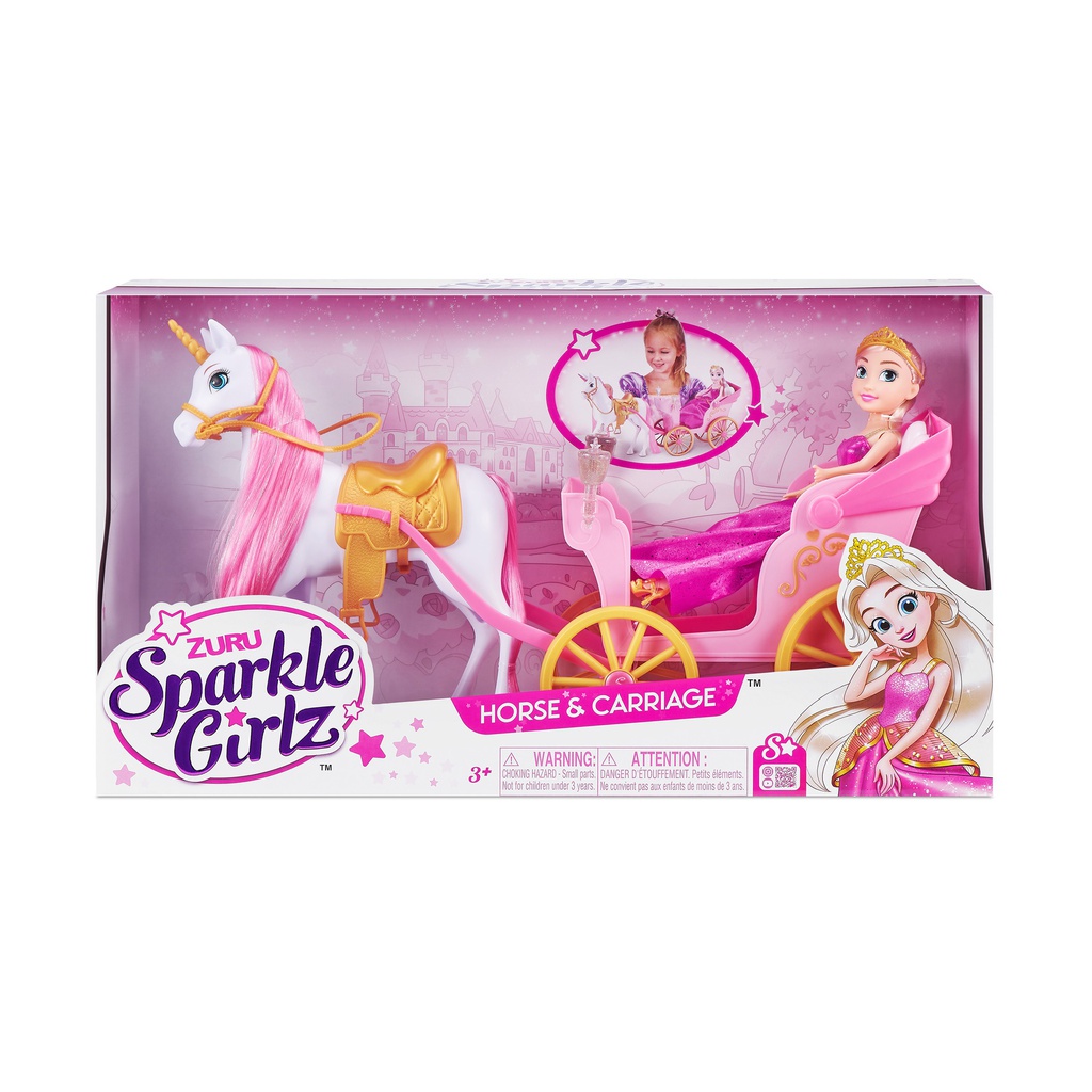 Sparkle Girlz Princess Doll with Horse &amp; Carriage