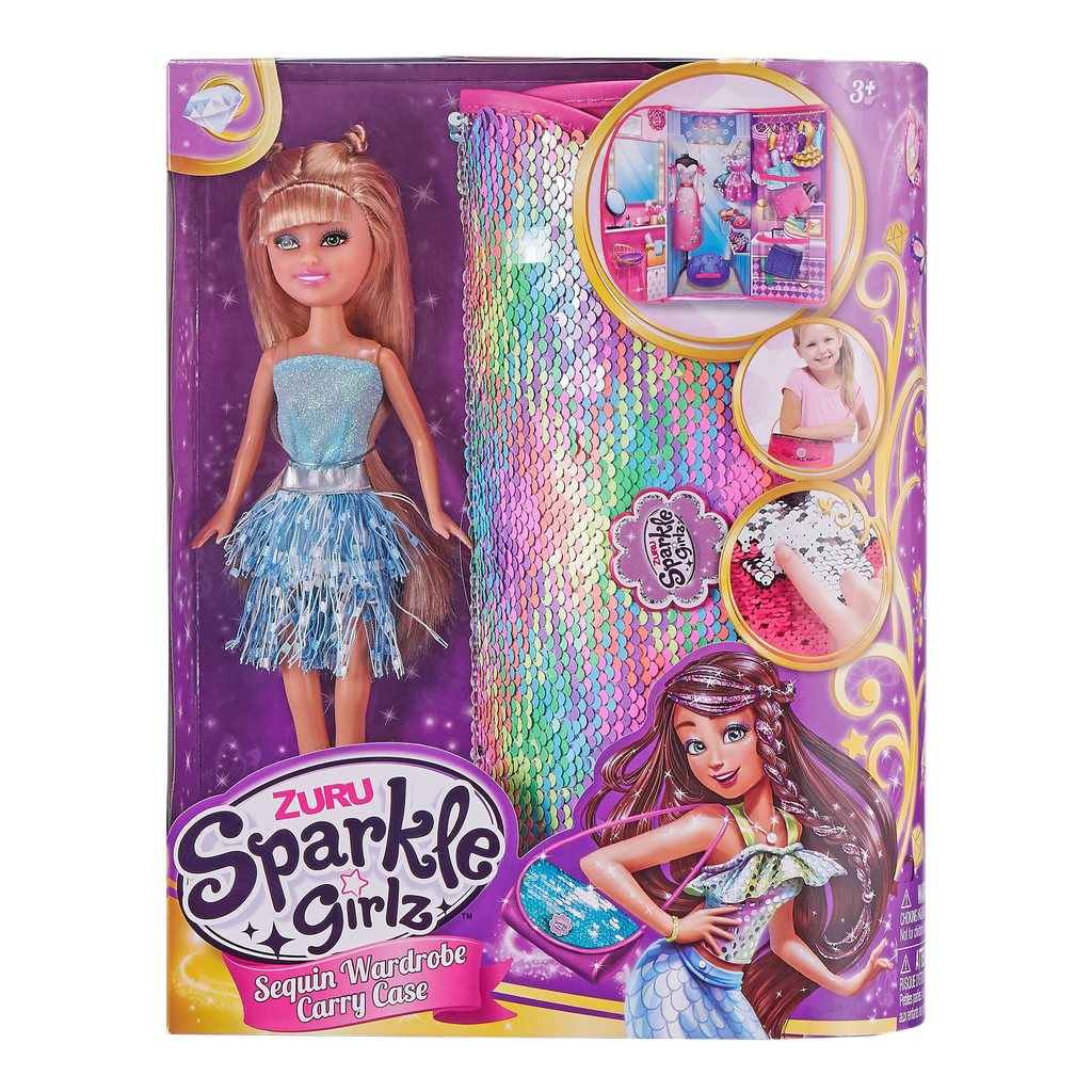 Sparkle Girlz Doll Carry Case Wardrobe