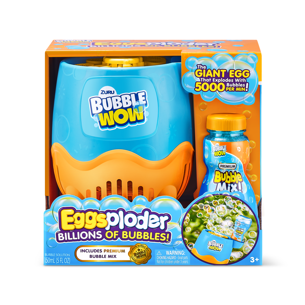 Bubble Wow Eggsploder Bubble Machine with Premium Bubble Solution Included