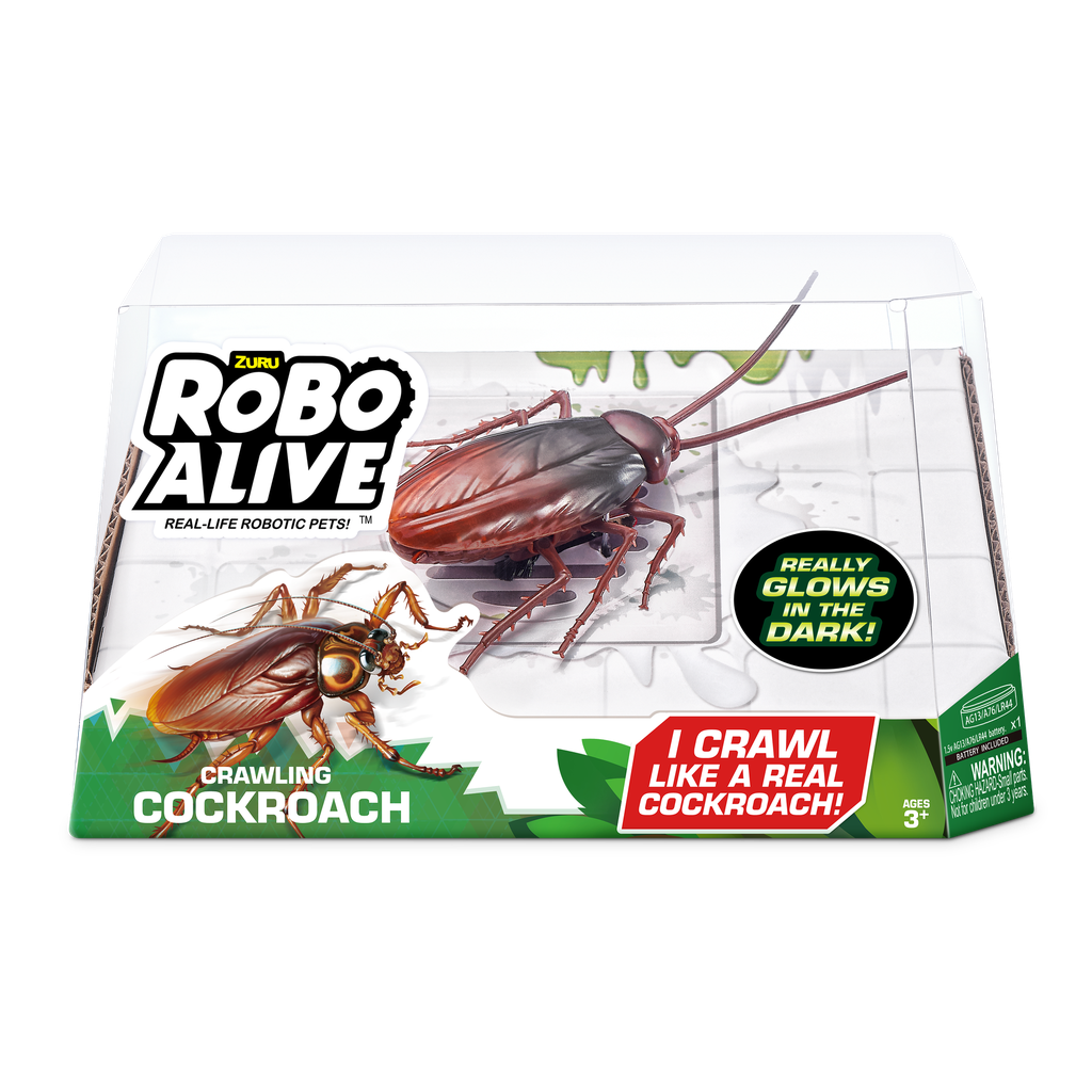 Robo Alive Crawling Cockroach Glow in the Dark Battery-Powered Robotic Toy 