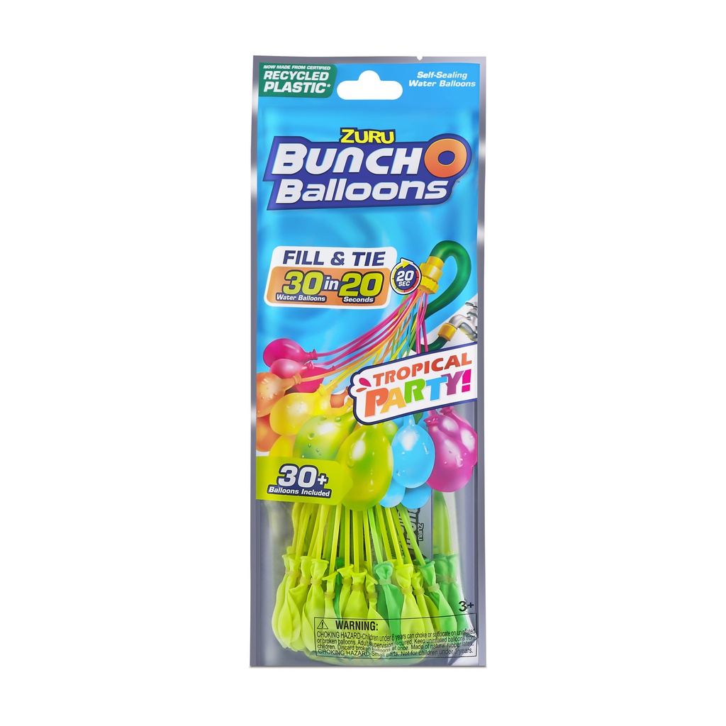 Bunch O Balloons Tropical Party 30+ Rapid-Filling Self-Sealing Water Balloons (1 Pack) by ZURU