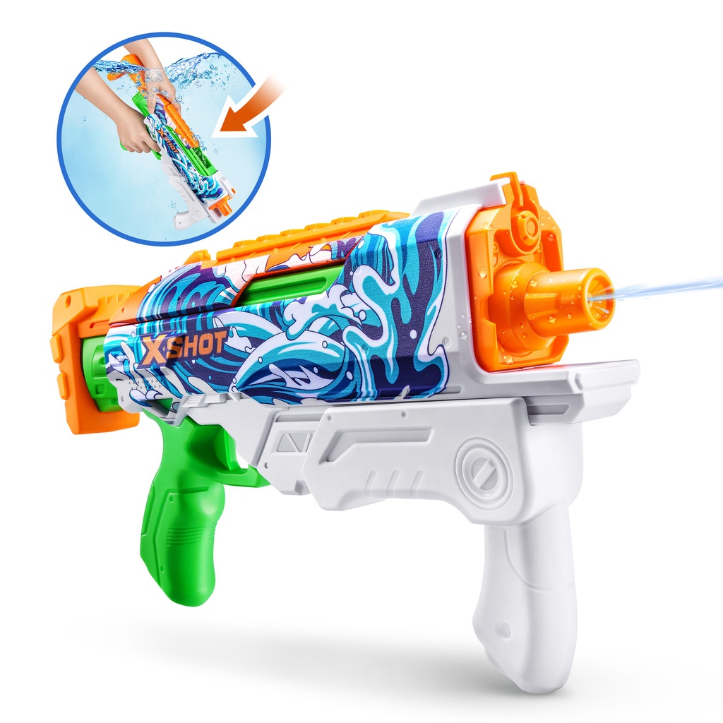 X-Shot Water - Fast-Fill Skins Hyperload Wasserblaster - Pump Action Sun Camo