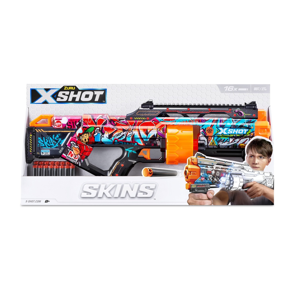 X-Shot Skins Last Stand Dart Blaster - Graffiti Skin (16 Darts)