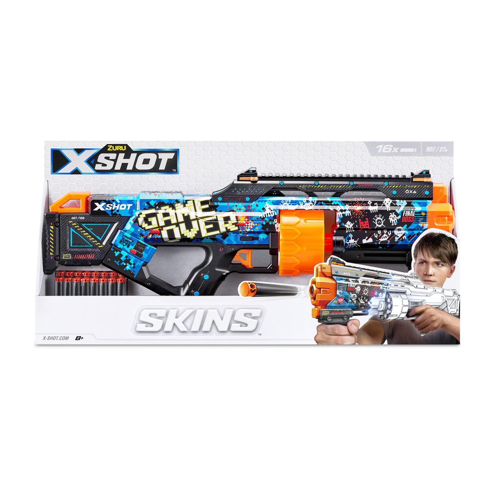 X-Shot Skins Last Stand Dart Blaster - Game Over Skin (16 Darts)