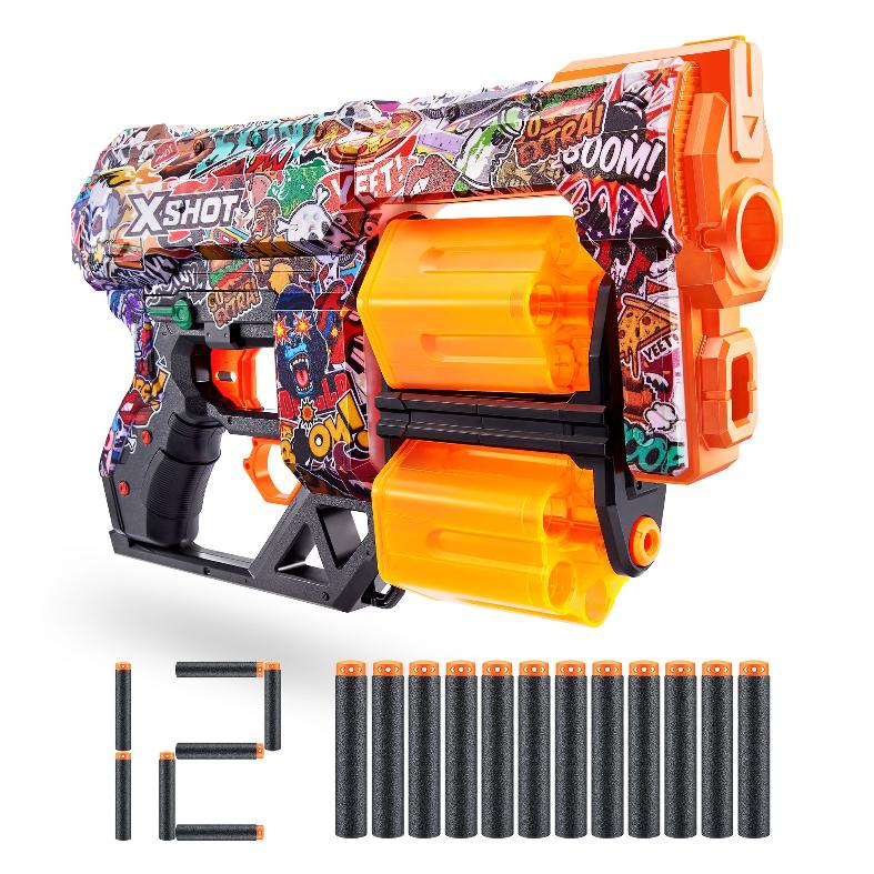 ZURU 36517H X-Shot - Skins Dread Blaster Sketch mit Darts