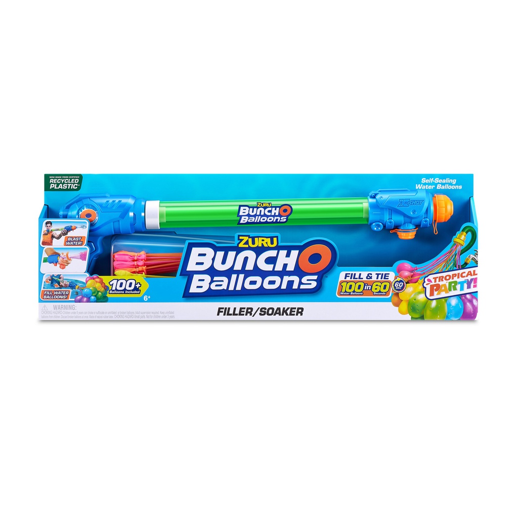 STAT ZURU 56492 Bunch O Balloons - Soaker mit 100+ Wasserballons Tropical Party