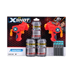 [3621] x-shot excel double micro foam dart blaster combo pack (8 darts 3 cans) 