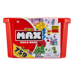 [8347] MAX Build More Building Bricks Value Set (759 Bricks) by ZURU - Compatible with Other Major Brands